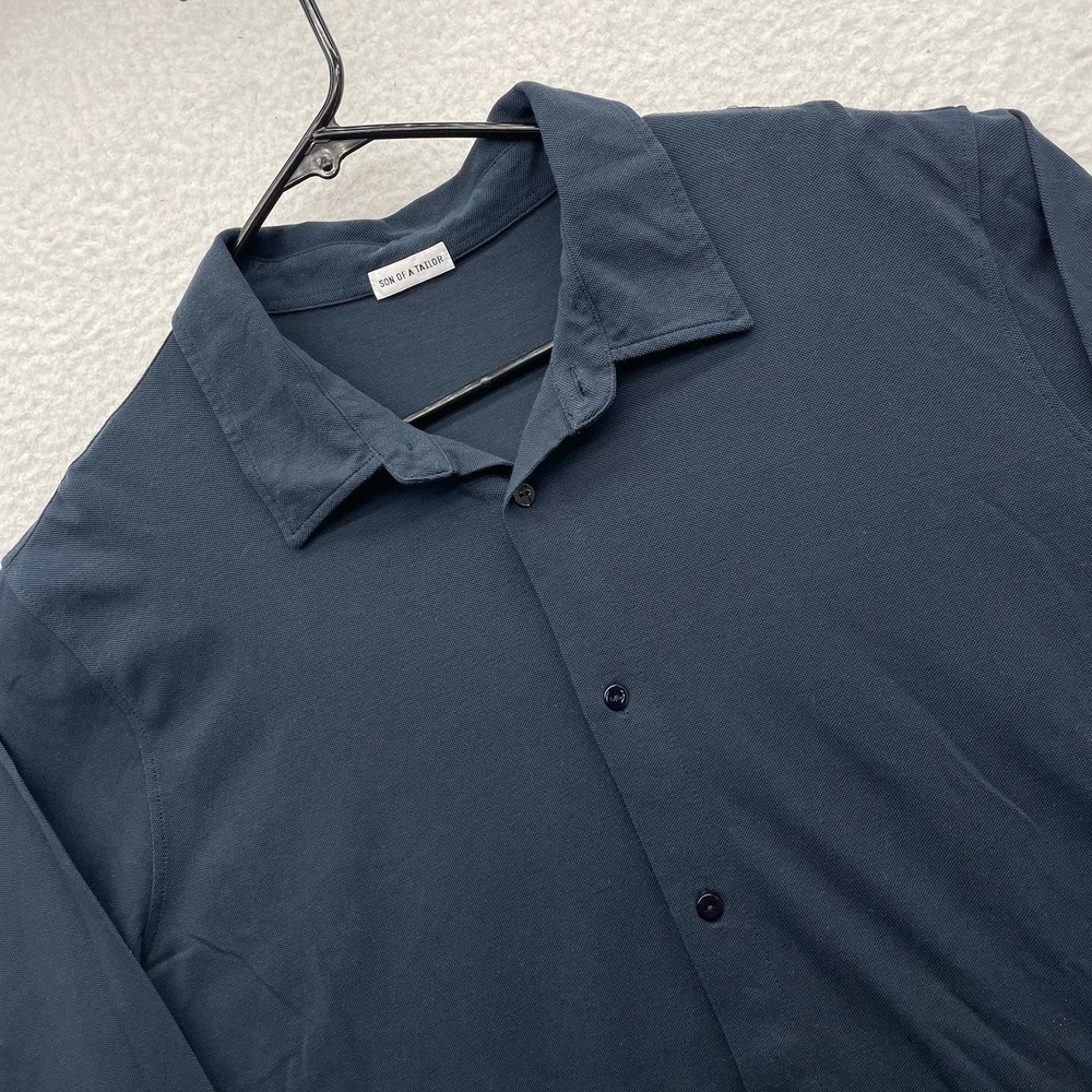 Son Of A Tailor Button Down Shirt Mens 2XLT Tall Navy Blue Oxford Supima Cotton